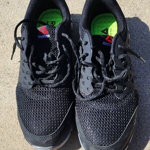 Steel Toe Reebok Black Athletic Sneakers. Women's 10 / Men's 8